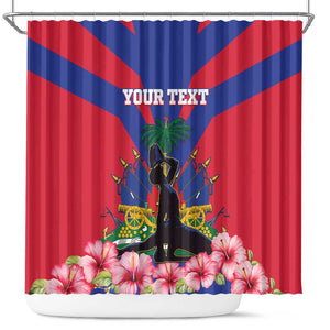 Personalised Happy Haiti Independence Day Shower Curtain Neg Marron - African Pride