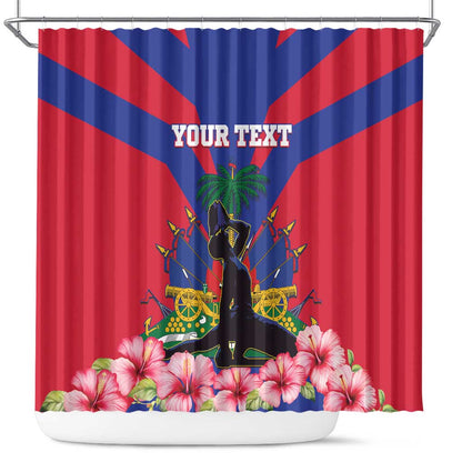 Personalised Happy Haiti Independence Day Shower Curtain Neg Marron - African Pride