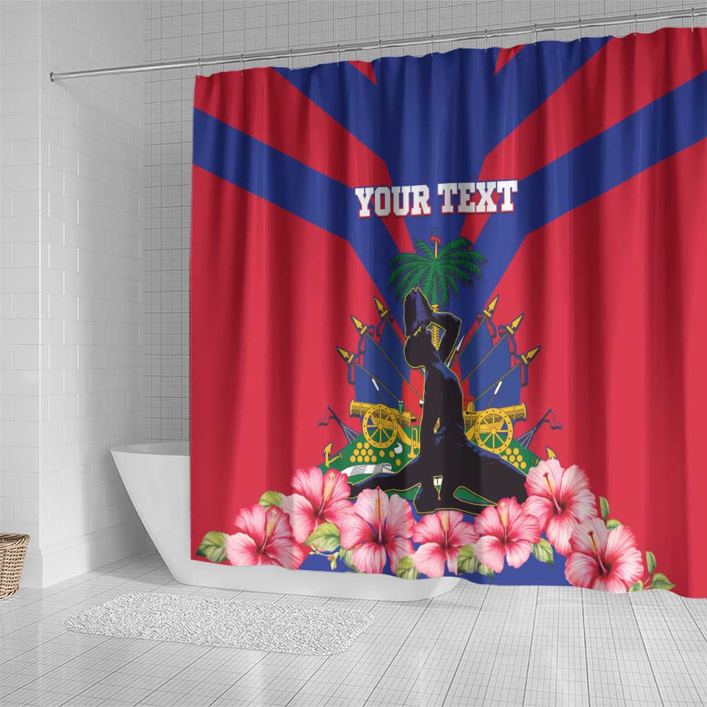 Personalised Happy Haiti Independence Day Shower Curtain Neg Marron - African Pride