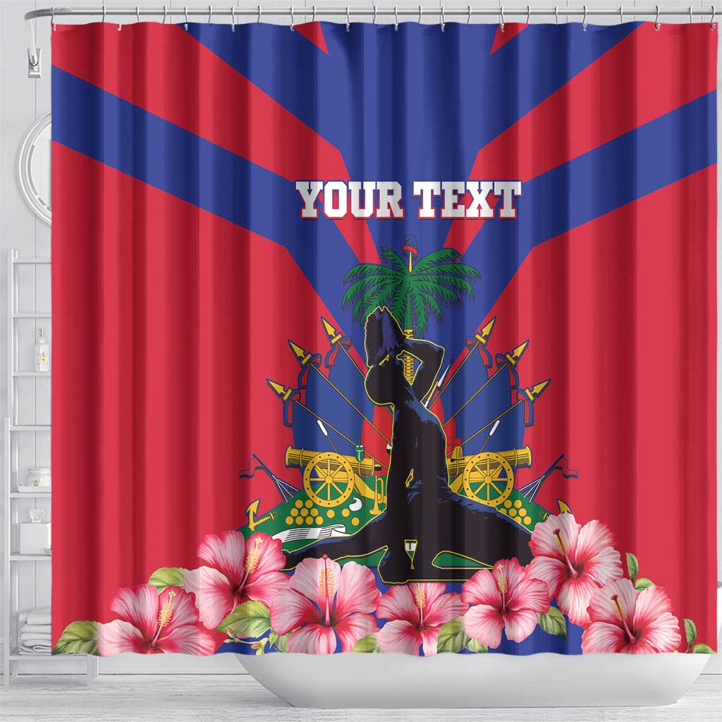 Personalised Happy Haiti Independence Day Shower Curtain Neg Marron - African Pride