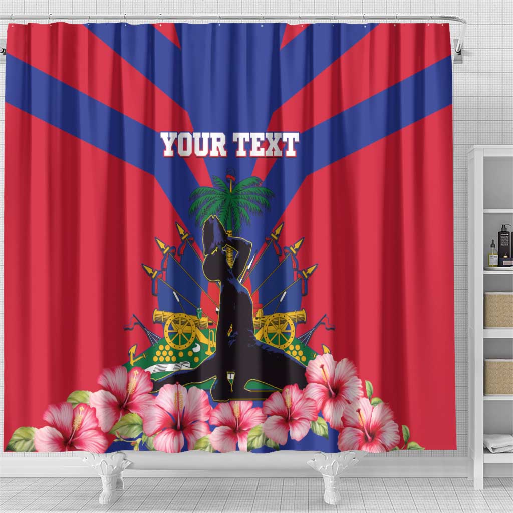 Personalised Happy Haiti Independence Day Shower Curtain Neg Marron - African Pride