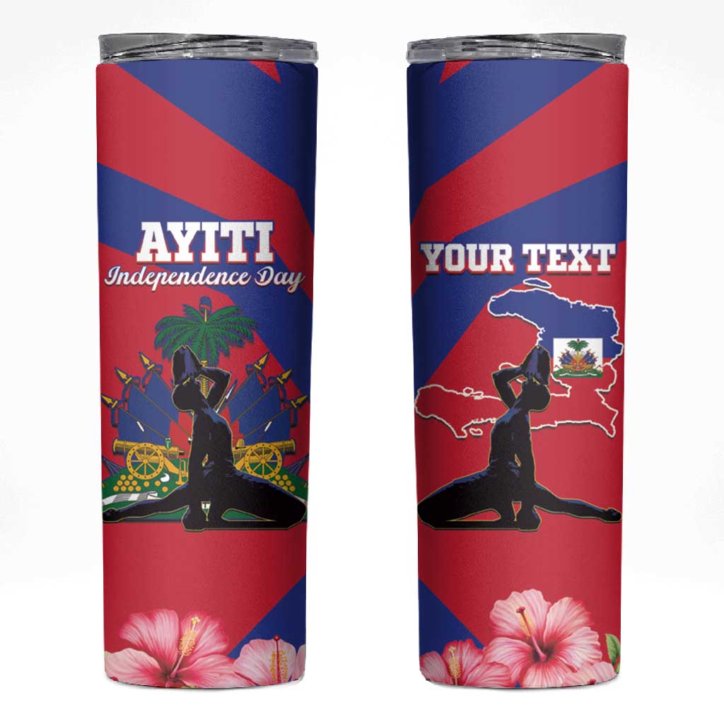 Personalised Happy Haiti Independence Day Skinny Tumbler Neg Marron - African Pride