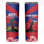 Personalised Happy Haiti Independence Day Skinny Tumbler Neg Marron - African Pride