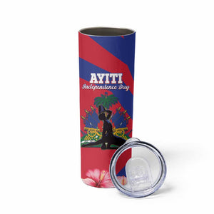 Personalised Happy Haiti Independence Day Skinny Tumbler Neg Marron - African Pride