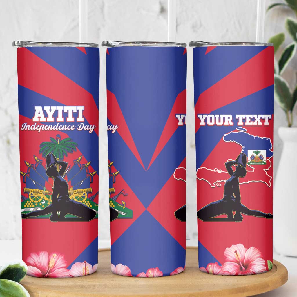 Personalised Happy Haiti Independence Day Skinny Tumbler Neg Marron - African Pride