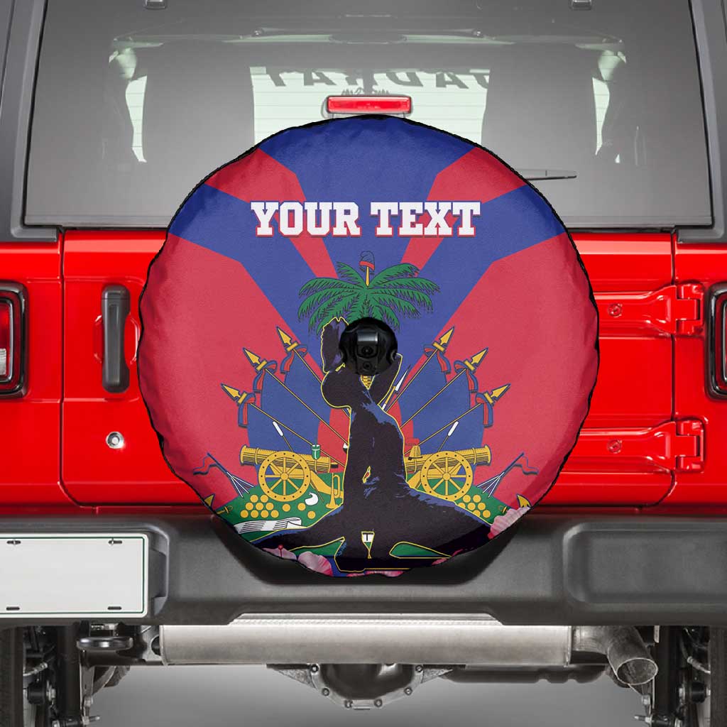 Personalised Happy Haiti Independence Day Spare Tire Cover Neg Marron - African Pride