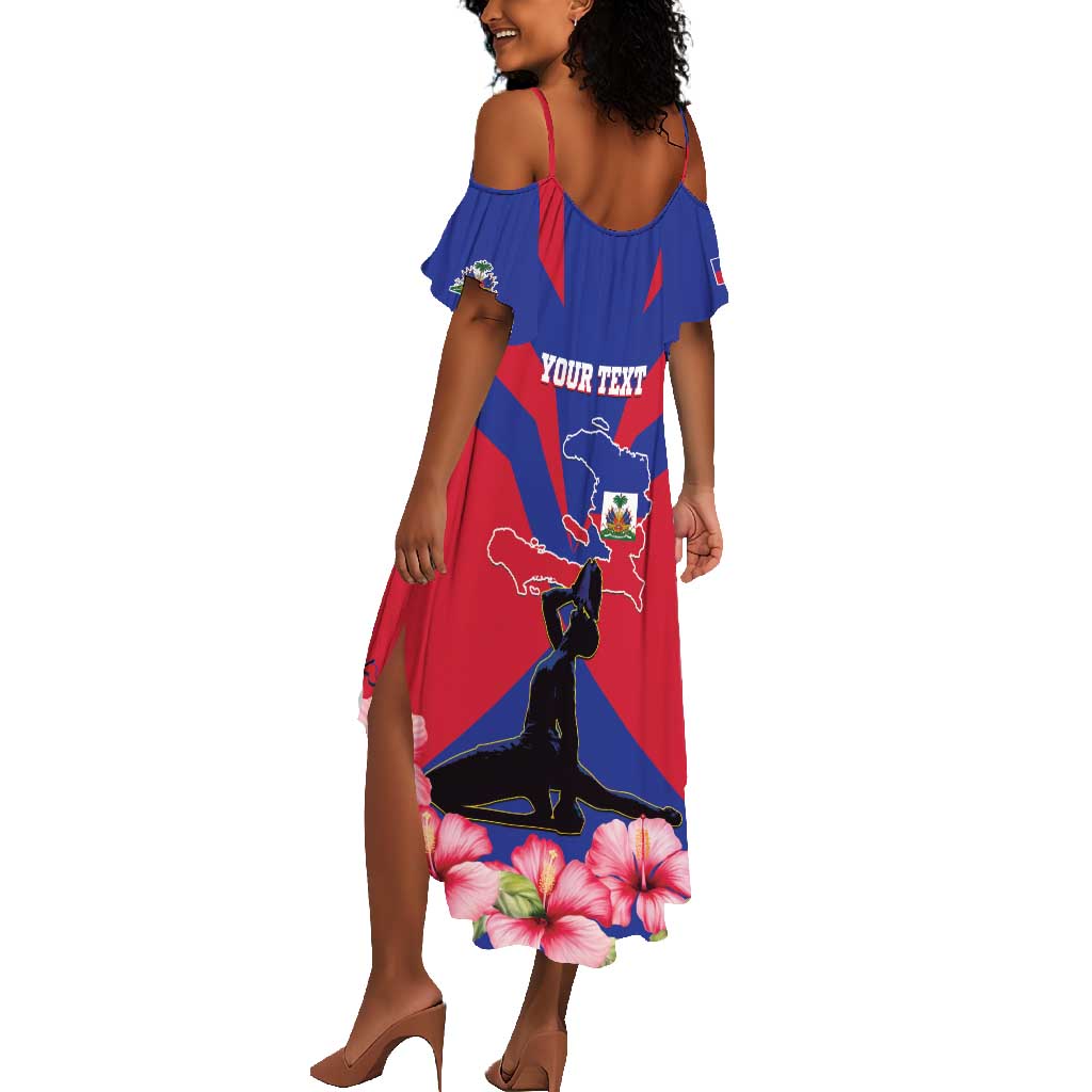 Personalised Happy Haiti Independence Day Summer Maxi Dress Neg Marron - African Pride