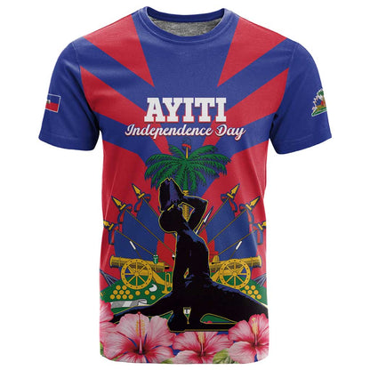 Personalised Happy Haiti Independence Day T shirt Neg Marron - African Pride