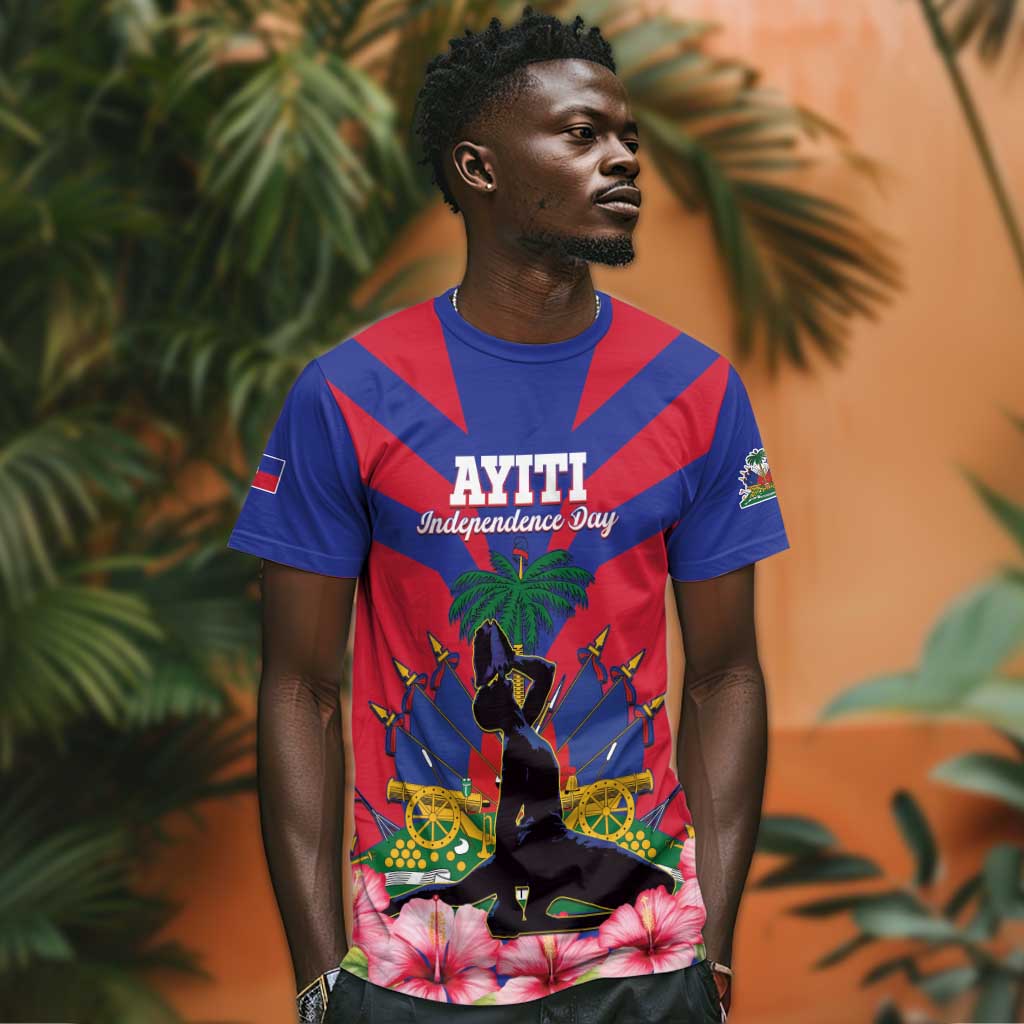Personalised Happy Haiti Independence Day T shirt Neg Marron - African Pride