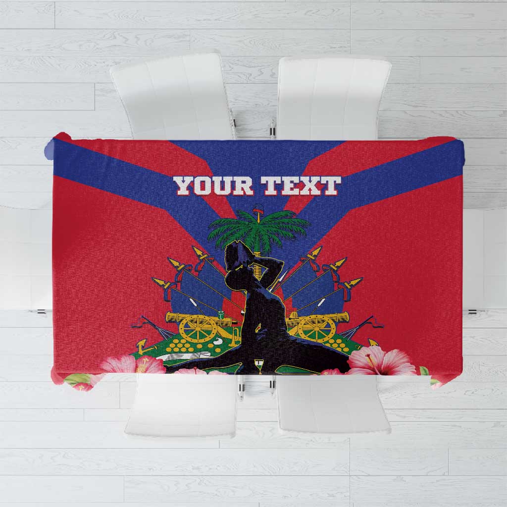Personalised Happy Haiti Independence Day Tablecloth Neg Marron - African Pride