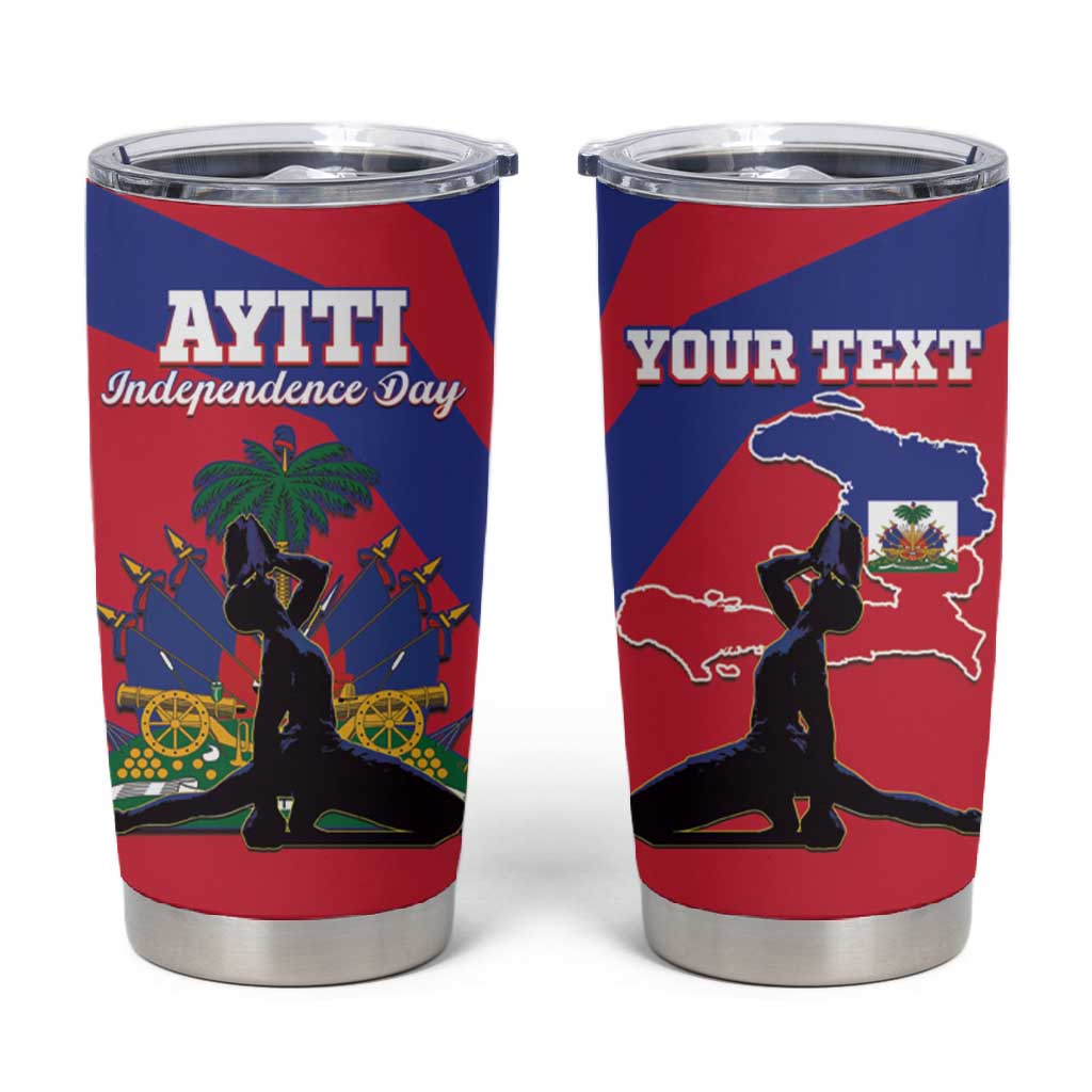 Personalised Happy Haiti Independence Day Tumbler Cup Neg Marron - African Pride