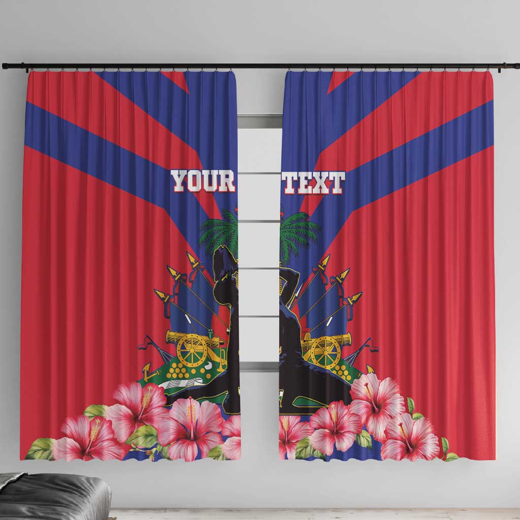 Personalised Happy Haiti Independence Day Window Curtain Neg Marron - African Pride