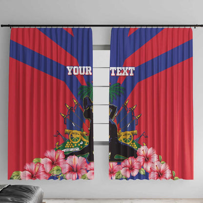 Personalised Happy Haiti Independence Day Window Curtain Neg Marron - African Pride