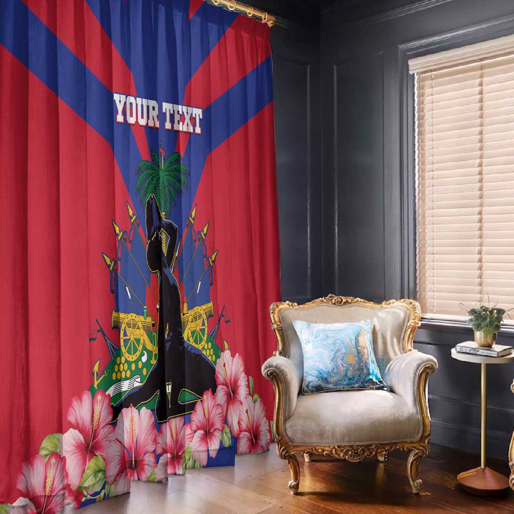 Personalised Happy Haiti Independence Day Window Curtain Neg Marron - African Pride