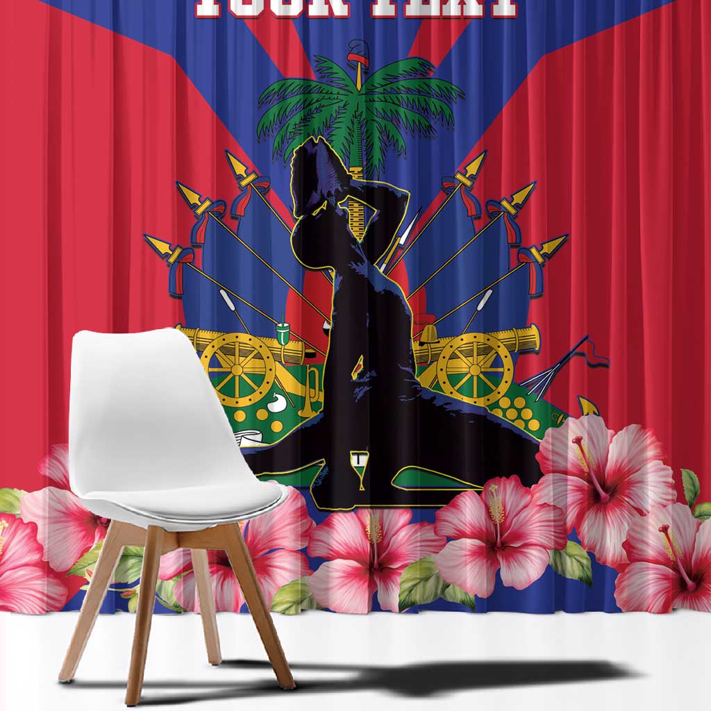 Personalised Happy Haiti Independence Day Window Curtain Neg Marron - African Pride