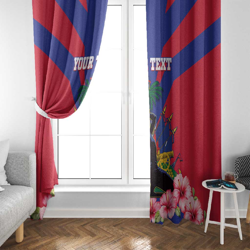 Personalised Happy Haiti Independence Day Window Curtain Neg Marron - African Pride