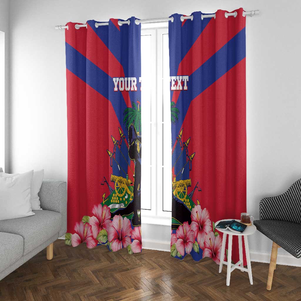 Personalised Happy Haiti Independence Day Window Curtain Neg Marron - African Pride