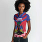 Personalised Happy Haiti Independence Day Women Polo Shirt Neg Marron - African Pride