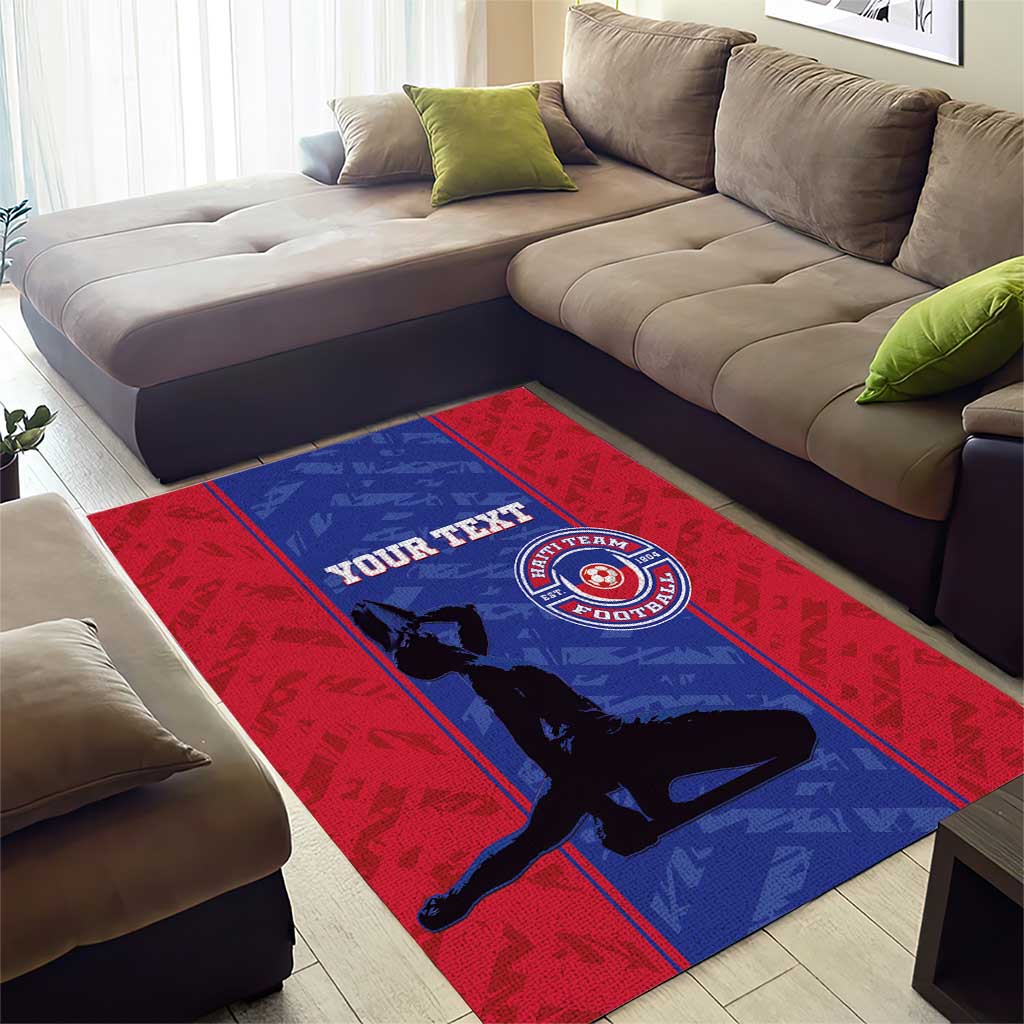 Custom Afro Haiti Football Area Rug Nou fe - Pou Ayiti - Pou Drapo a - Pou peyi a - African Pride