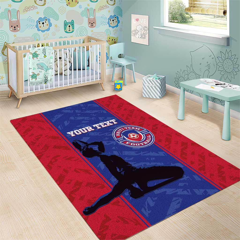 Custom Afro Haiti Football Area Rug Nou fe - Pou Ayiti - Pou Drapo a - Pou peyi a - African Pride
