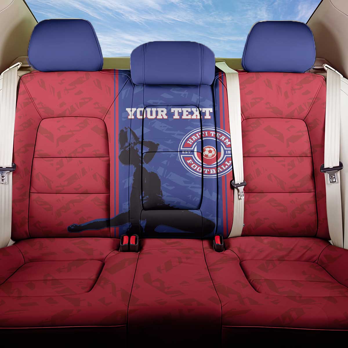 Custom Afro Haiti Football Back Car Seat Cover Nou fe - Pou Ayiti - Pou Drapo a - Pou peyi a - African Pride