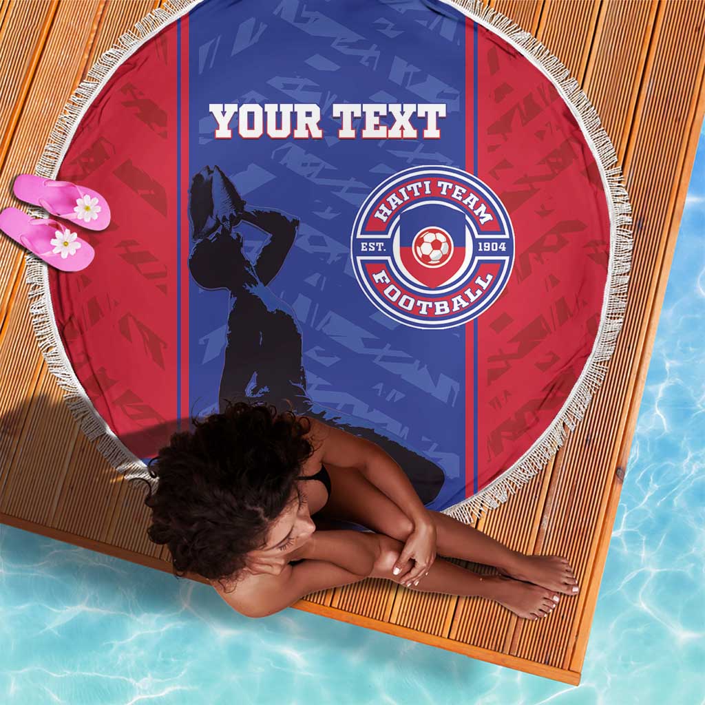 Custom Afro Haiti Football Beach Blanket Nou fe - Pou Ayiti - Pou Drapo a - Pou peyi a - African Pride