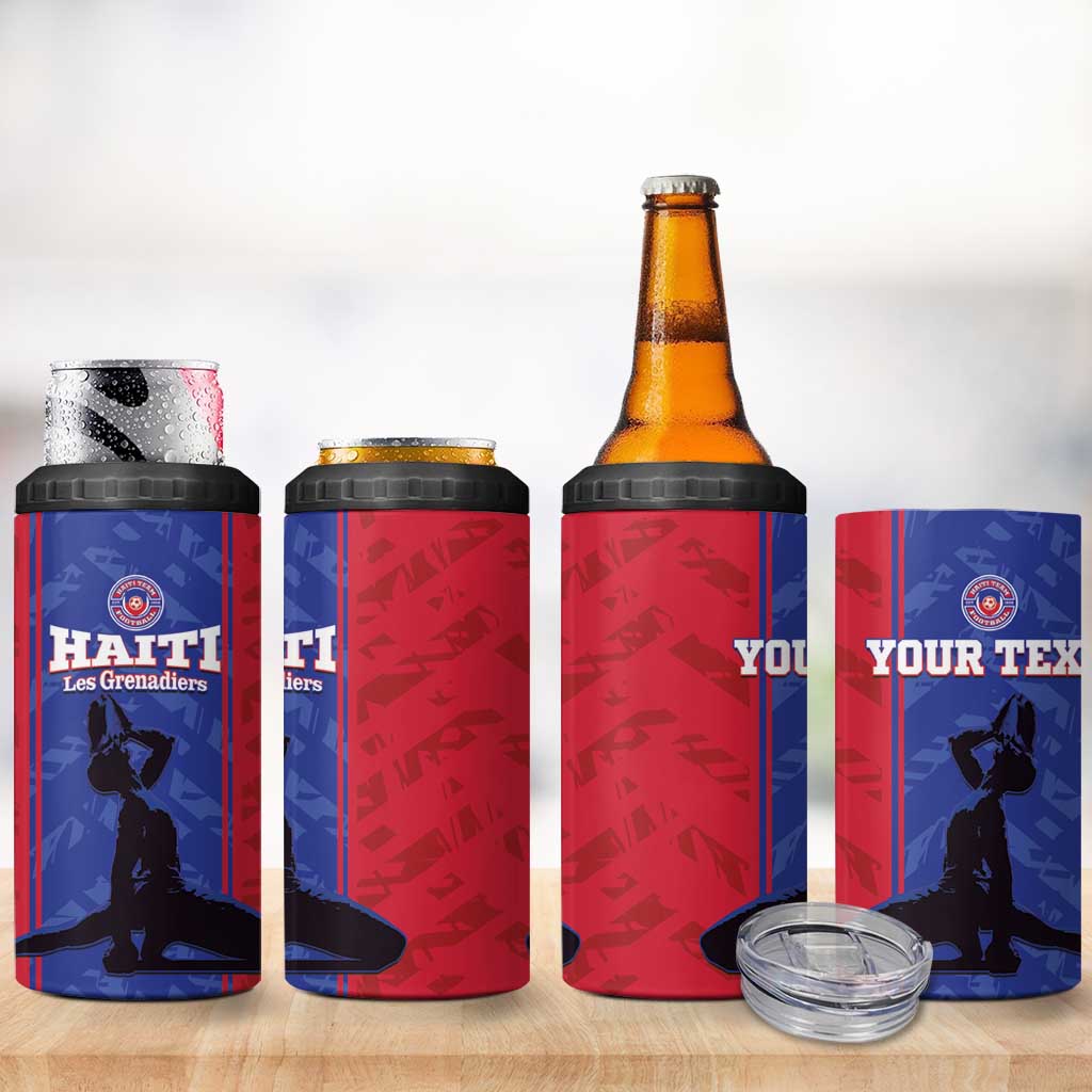 Custom Afro Haiti Football 4 in 1 Can Cooler Tumbler Nou fe - Pou Ayiti - Pou Drapo a - Pou peyi a - African Pride