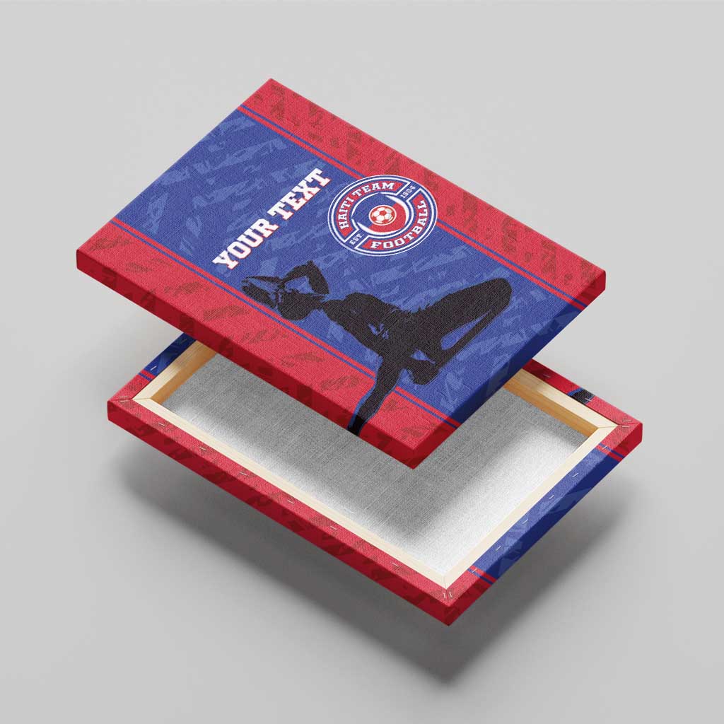 Custom Afro Haiti Football Canvas Wall Art Nou fe - Pou Ayiti - Pou Drapo a - Pou peyi a - African Pride