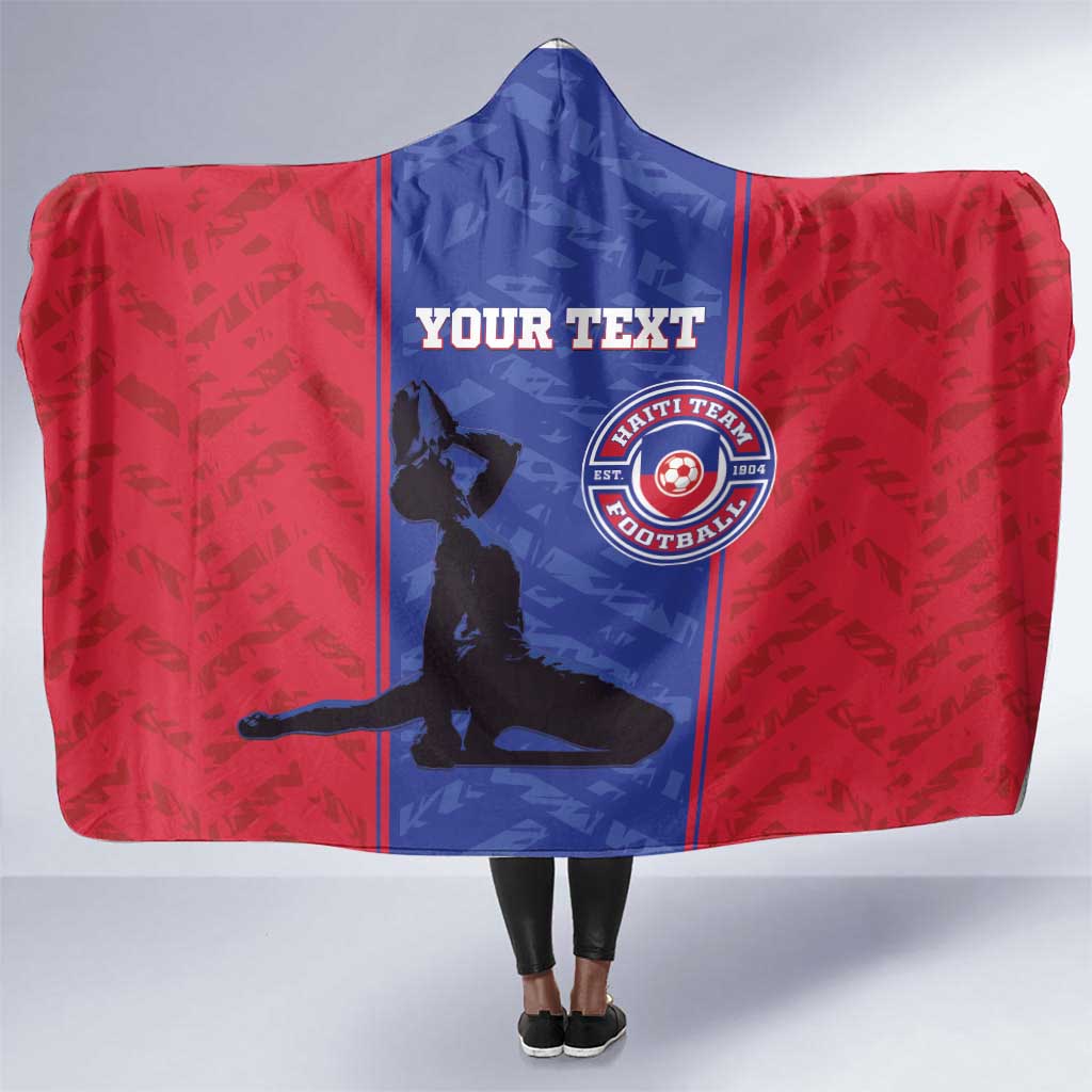 Custom Afro Haiti Football Hooded Blanket Nou fe - Pou Ayiti - Pou Drapo a - Pou peyi a - African Pride