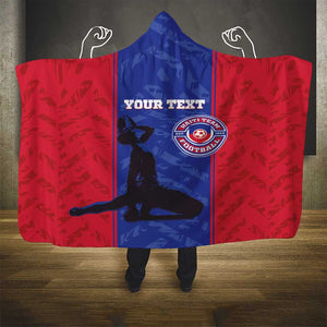 Custom Afro Haiti Football Hooded Blanket Nou fe - Pou Ayiti - Pou Drapo a - Pou peyi a - African Pride