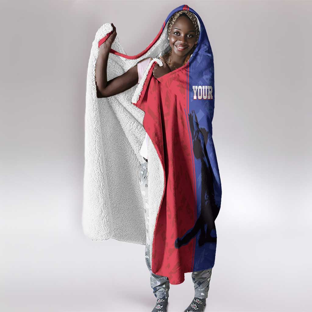 Custom Afro Haiti Football Hooded Blanket Nou fe - Pou Ayiti - Pou Drapo a - Pou peyi a - African Pride
