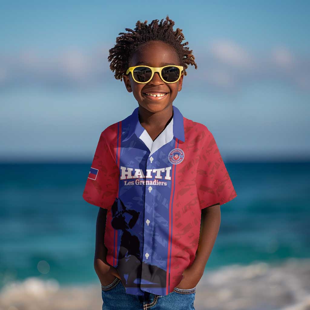 Custom Afro Haiti Football Kid Hawaiian Shirt Nou fe - Pou Ayiti - Pou Drapo a - Pou peyi a - African Pride