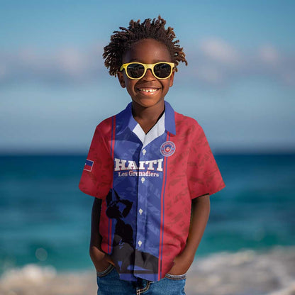 Custom Afro Haiti Football Kid Hawaiian Shirt Nou fe - Pou Ayiti - Pou Drapo a - Pou peyi a - African Pride