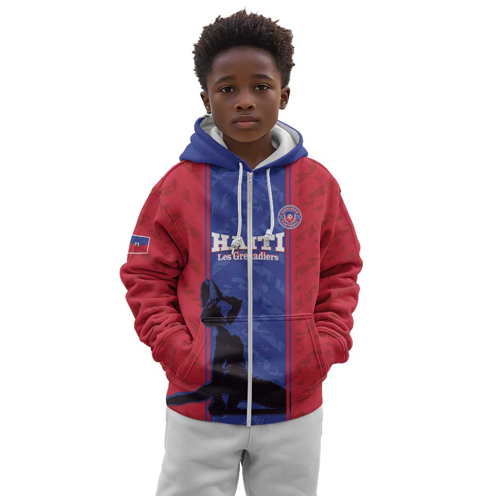 Custom Afro Haiti Football Kid Hoodie Nou fe - Pou Ayiti - Pou Drapo a - Pou peyi a - African Pride