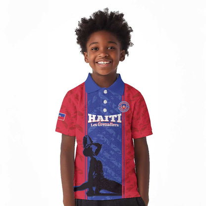 Custom Afro Haiti Football Kid Polo Shirt Nou fe - Pou Ayiti - Pou Drapo a - Pou peyi a - African Pride