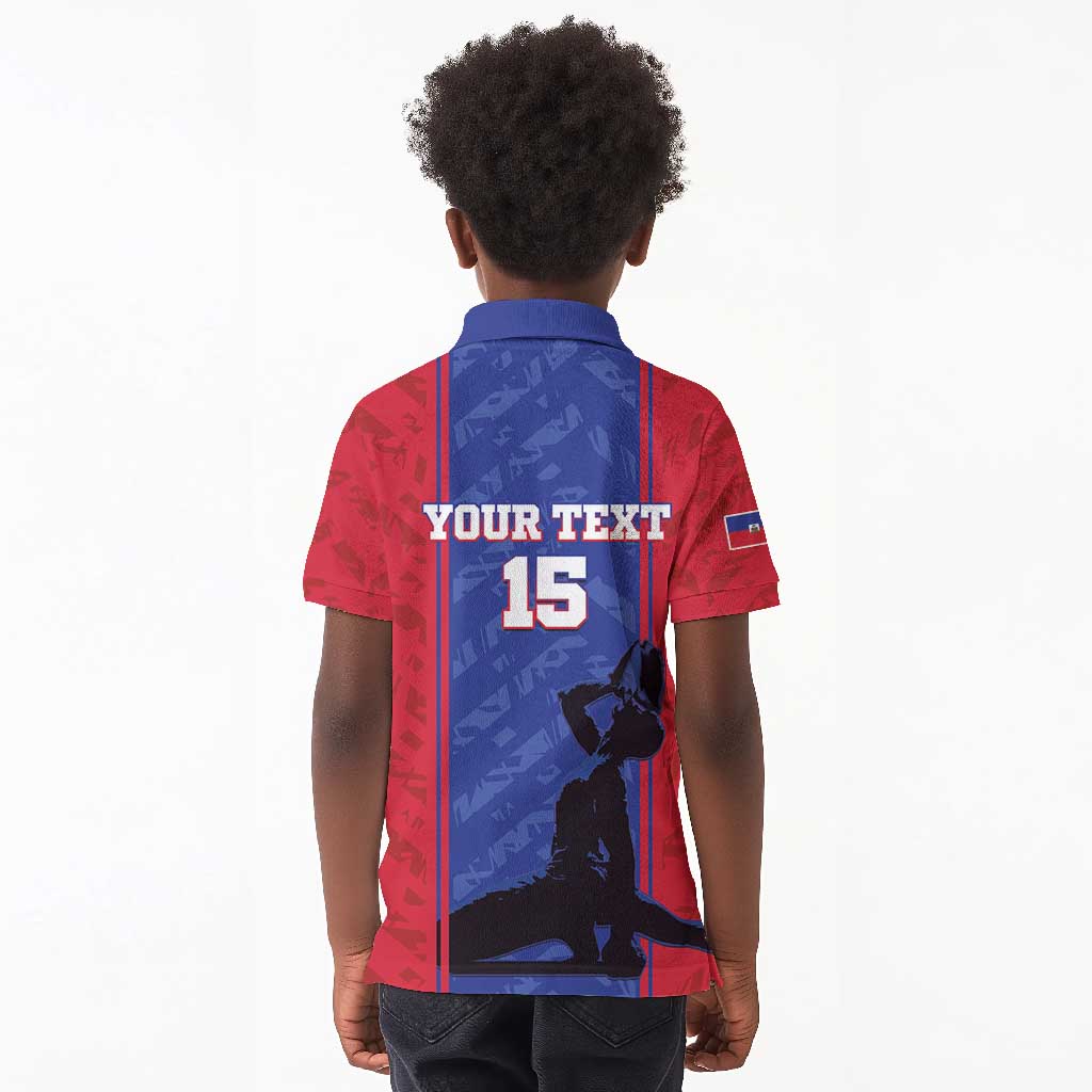 Custom Afro Haiti Football Kid Polo Shirt Nou fe - Pou Ayiti - Pou Drapo a - Pou peyi a - African Pride