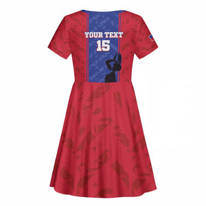 Custom Afro Haiti Football Kid Short Sleeve Dress Nou fe - Pou Ayiti - Pou Drapo a - Pou peyi a - African Pride