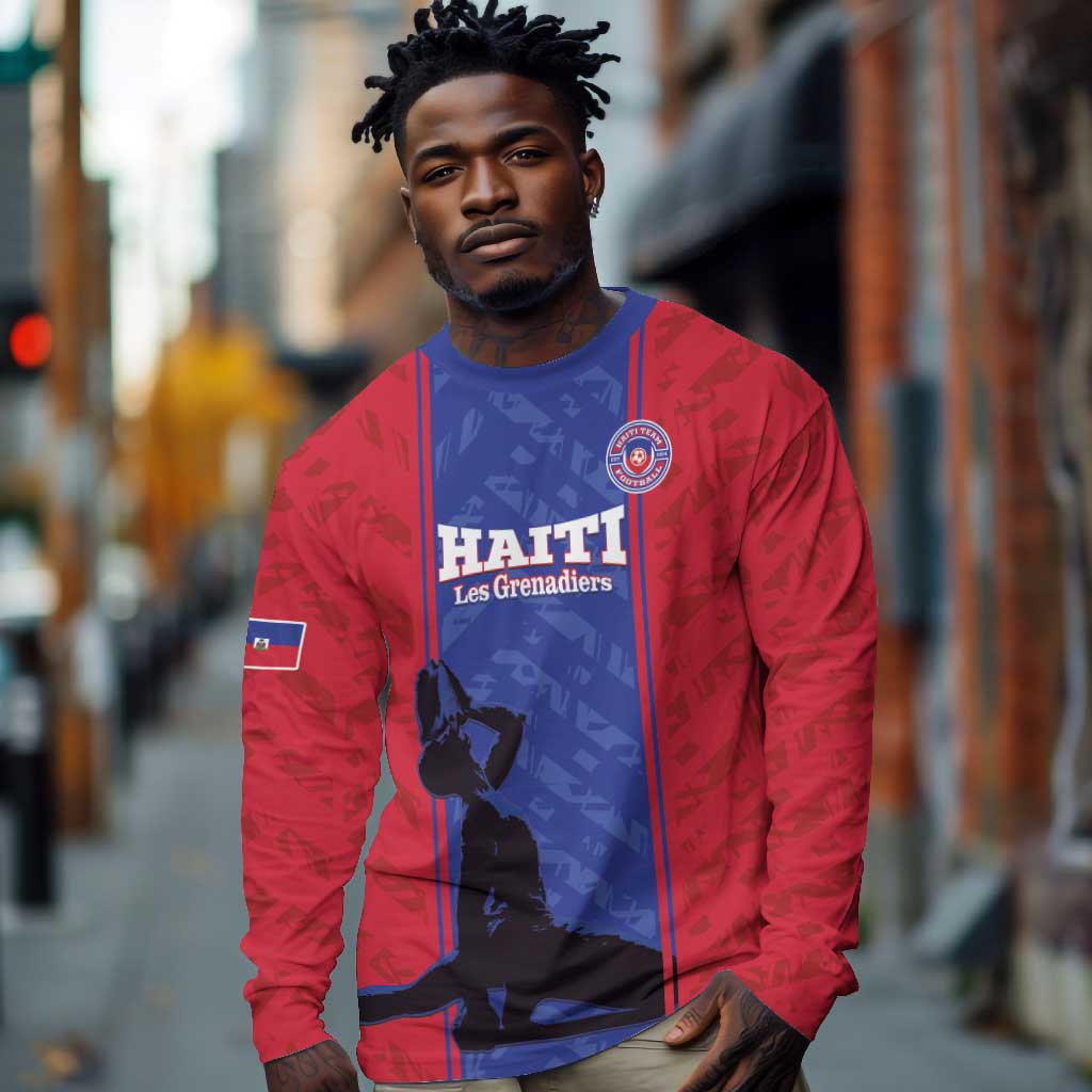 Custom Afro Haiti Football Long Sleeve Shirt Nou fe - Pou Ayiti - Pou Drapo a - Pou peyi a - African Pride