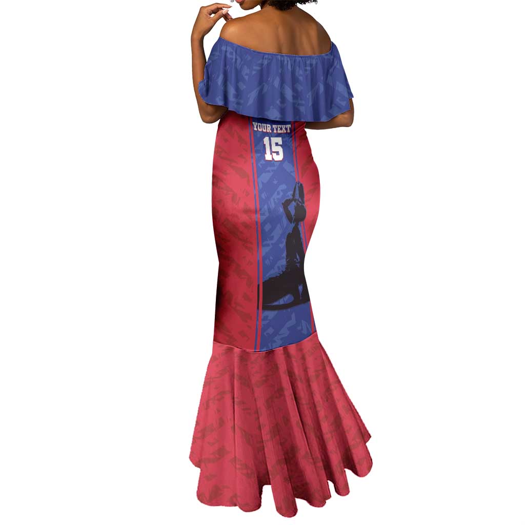 Custom Afro Haiti Football Mermaid Dress Nou fe - Pou Ayiti - Pou Drapo a - Pou peyi a - African Pride