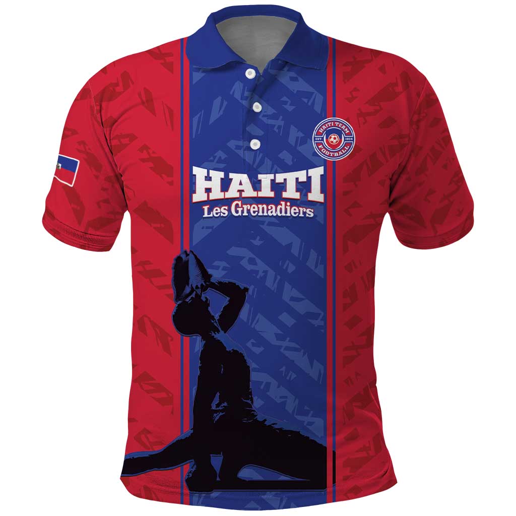 Custom Afro Haiti Football Polo Shirt Nou fe - Pou Ayiti - Pou Drapo a - Pou peyi a - African Pride