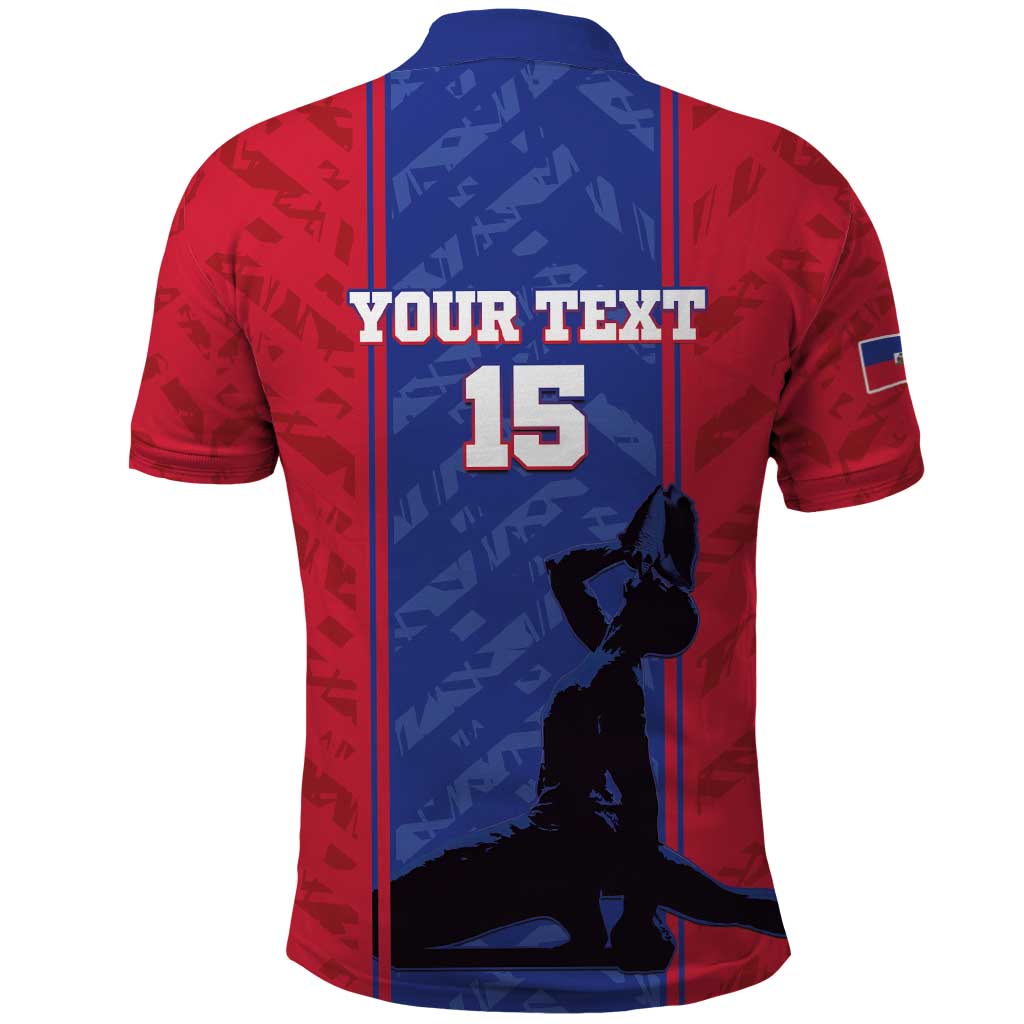 Custom Afro Haiti Football Polo Shirt Nou fe - Pou Ayiti - Pou Drapo a - Pou peyi a - African Pride