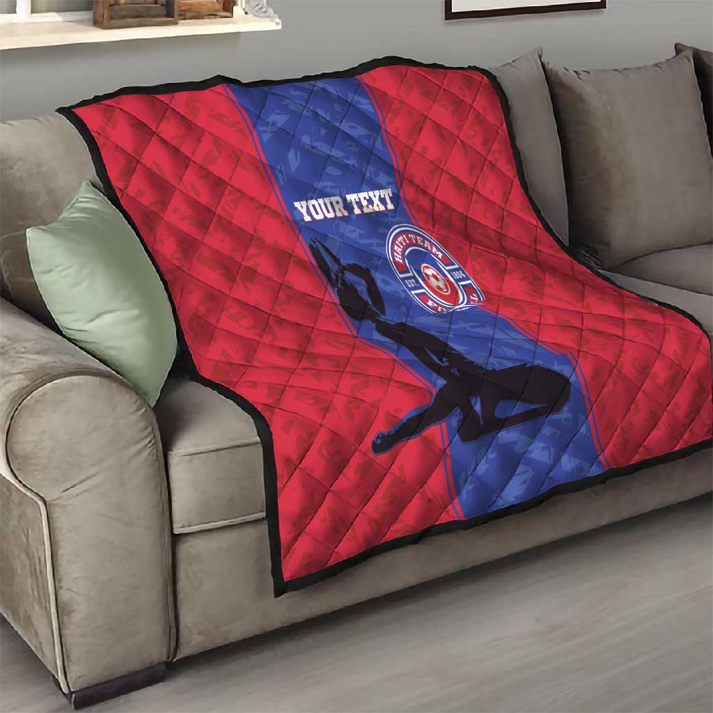Custom Afro Haiti Football Quilt Nou fe - Pou Ayiti - Pou Drapo a - Pou peyi a - African Pride