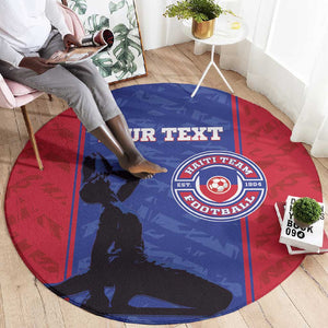 Custom Afro Haiti Football Round Carpet Nou fe - Pou Ayiti - Pou Drapo a - Pou peyi a - African Pride