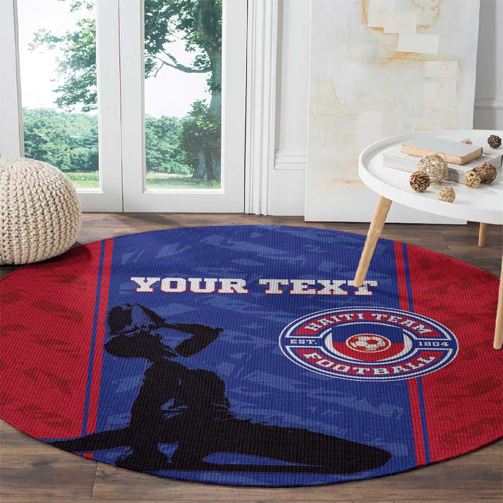 Custom Afro Haiti Football Round Carpet Nou fe - Pou Ayiti - Pou Drapo a - Pou peyi a - African Pride