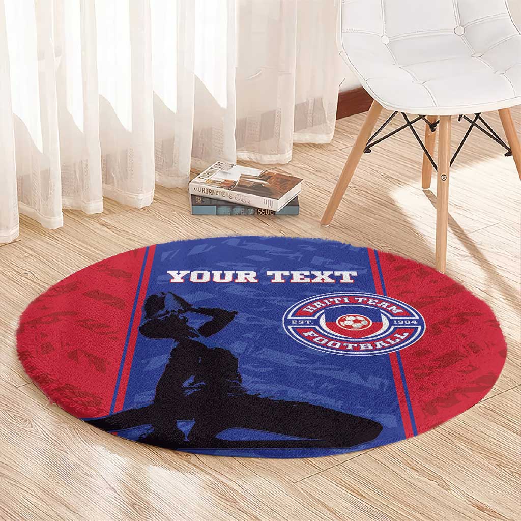 Custom Afro Haiti Football Round Carpet Nou fe - Pou Ayiti - Pou Drapo a - Pou peyi a - African Pride