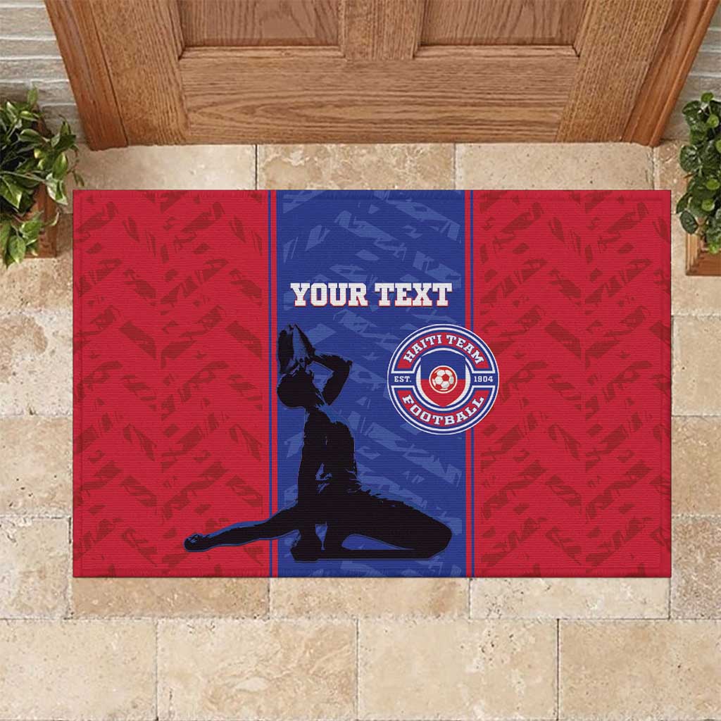 Custom Afro Haiti Football Rubber Doormat Nou fe - Pou Ayiti - Pou Drapo a - Pou peyi a - African Pride