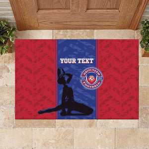 Custom Afro Haiti Football Rubber Doormat Nou fe - Pou Ayiti - Pou Drapo a - Pou peyi a - African Pride