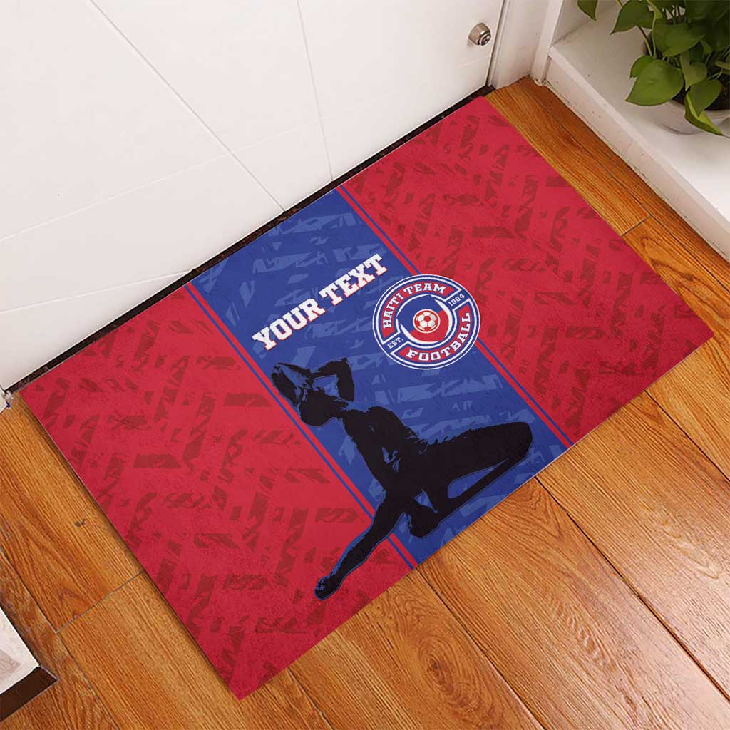 Custom Afro Haiti Football Rubber Doormat Nou fe - Pou Ayiti - Pou Drapo a - Pou peyi a - African Pride