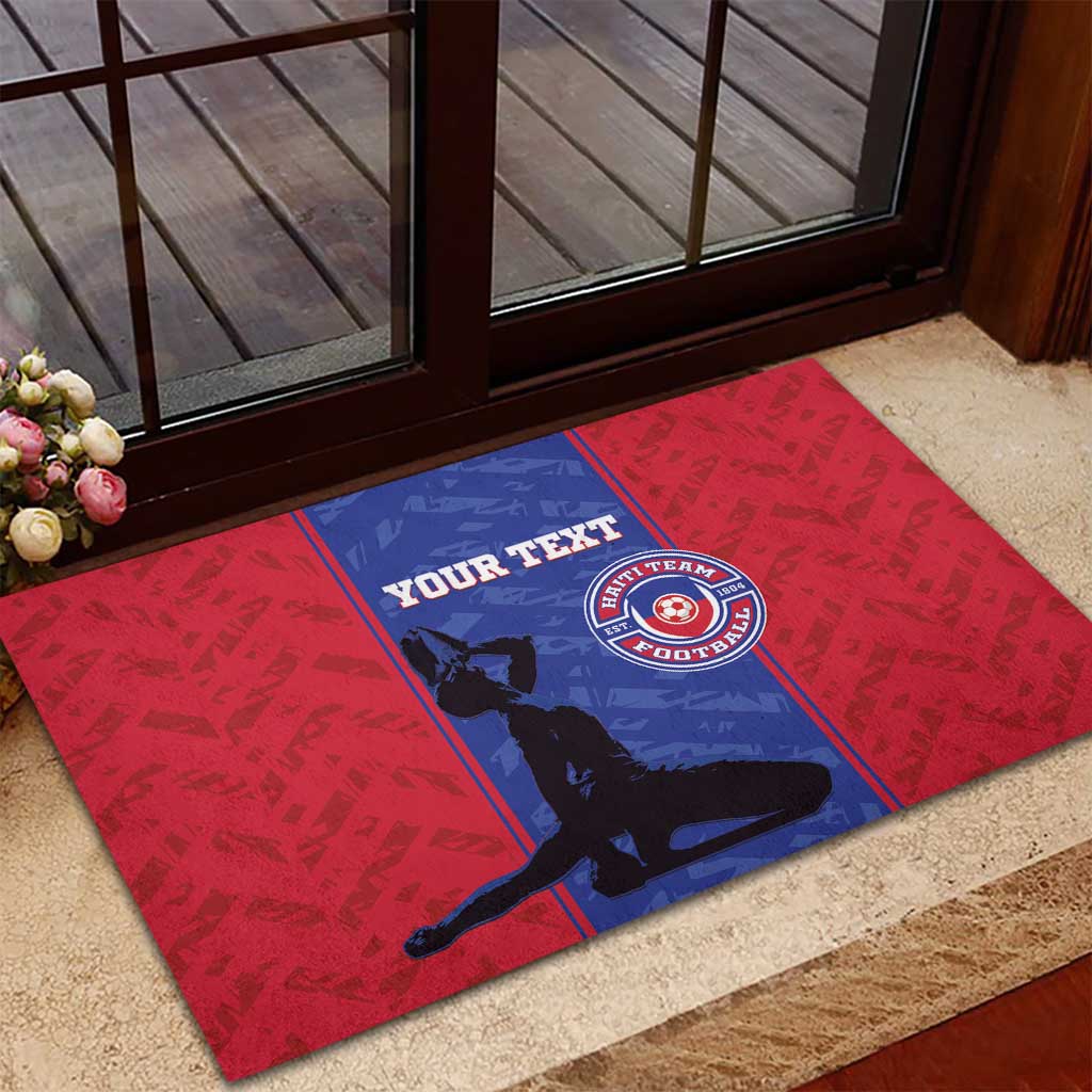 Custom Afro Haiti Football Rubber Doormat Nou fe - Pou Ayiti - Pou Drapo a - Pou peyi a - African Pride