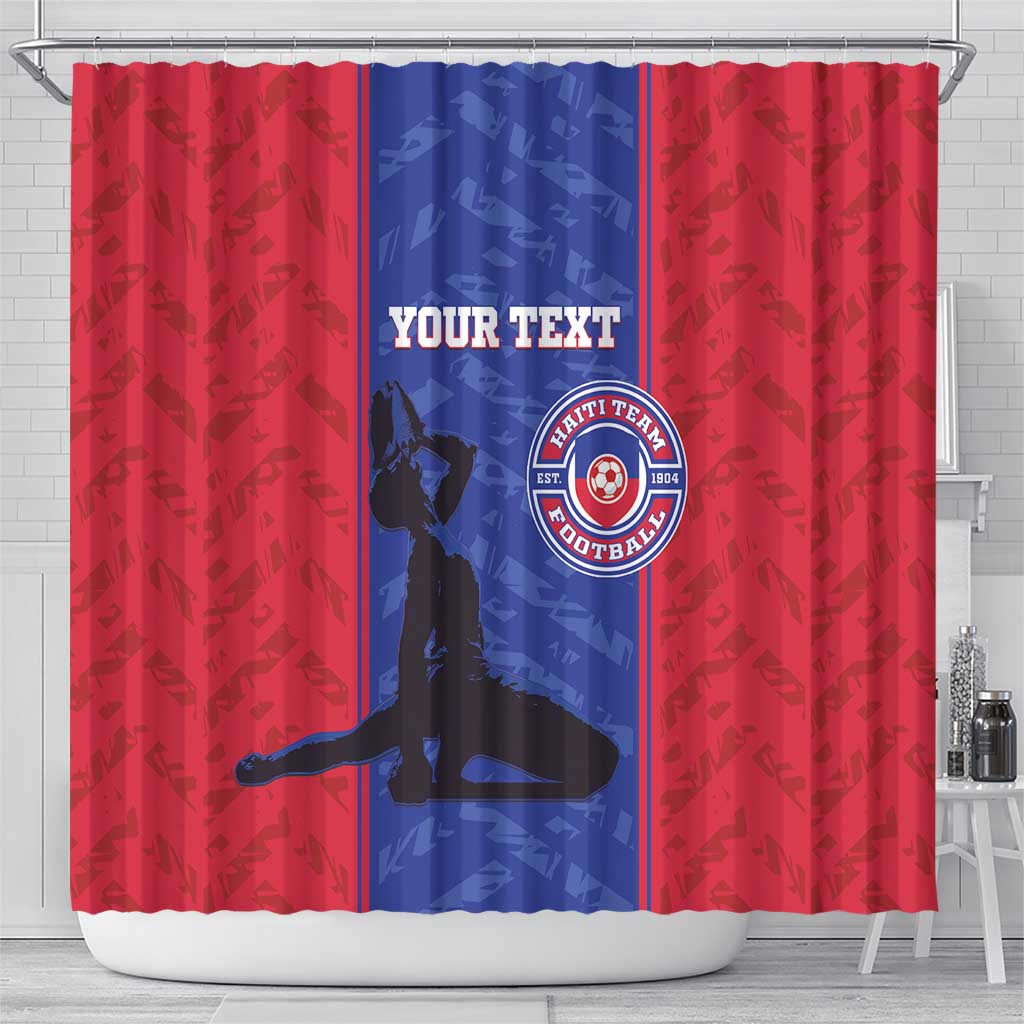 Custom Afro Haiti Football Shower Curtain Nou fe - Pou Ayiti - Pou Drapo a - Pou peyi a - African Pride